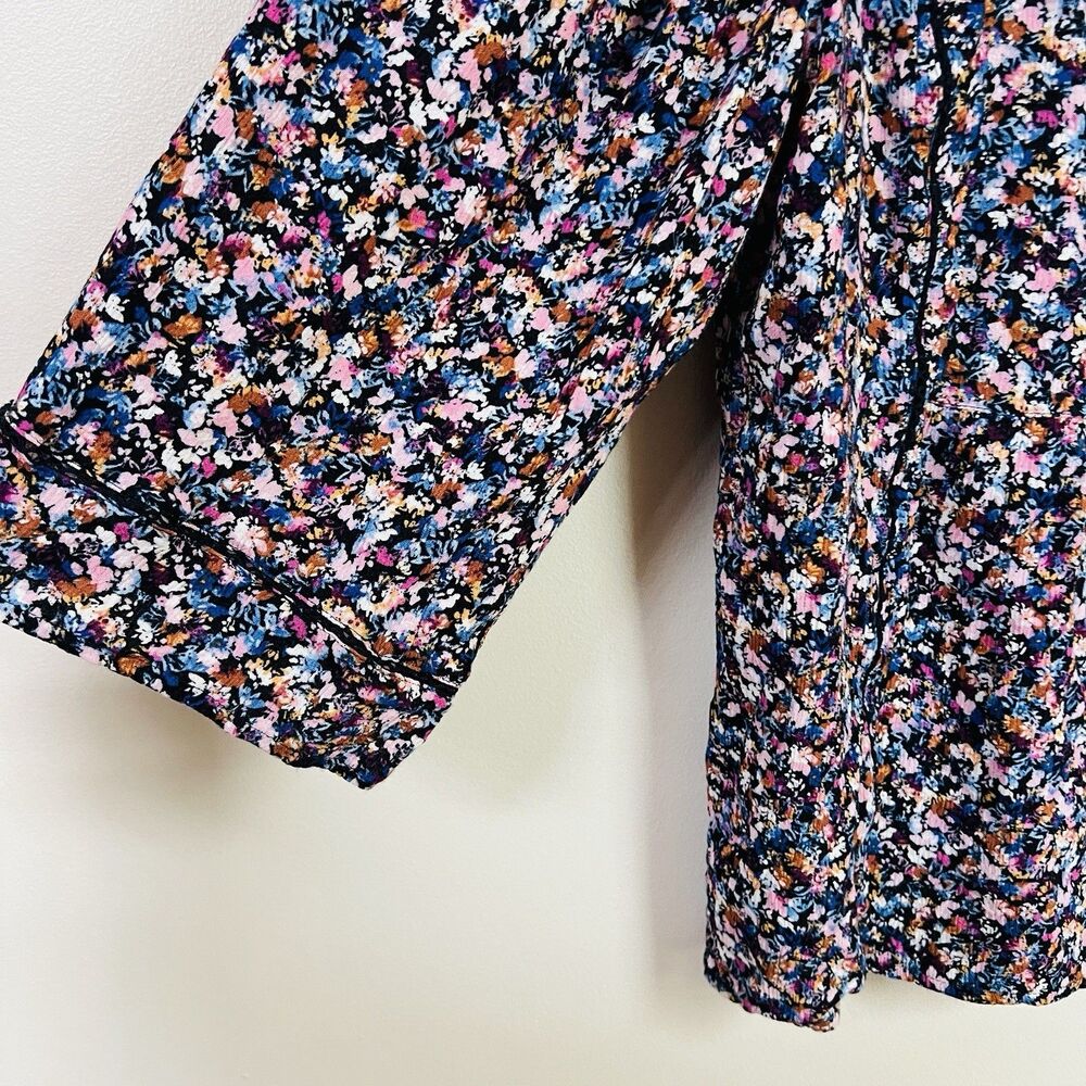 J. Jill Colorful Dixie Floral Billowy Lightweight Flowy Blouse Boho Size Large - Picture 4 of 9
